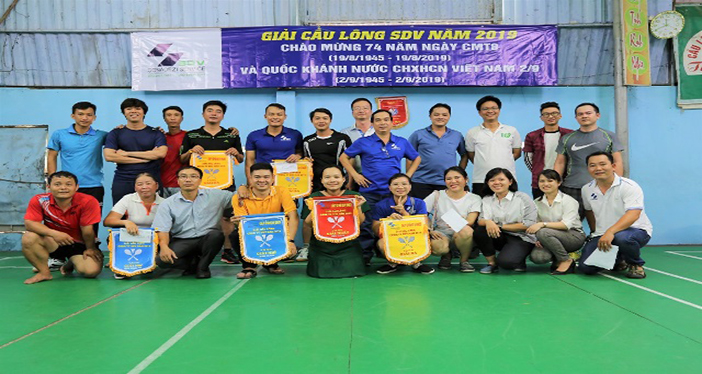 Giải cầu lông Công ty SDV chào mừng 74 năm Ngày Cách mạng tháng 8 và Quốc khánh nước CHXHCN Việt Nam 2/9