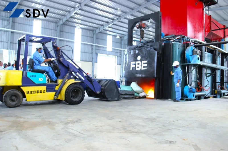 Lò đốt chất thải công nghiệp FB-1000A tại Khu xử lý chất thải Quang Trung